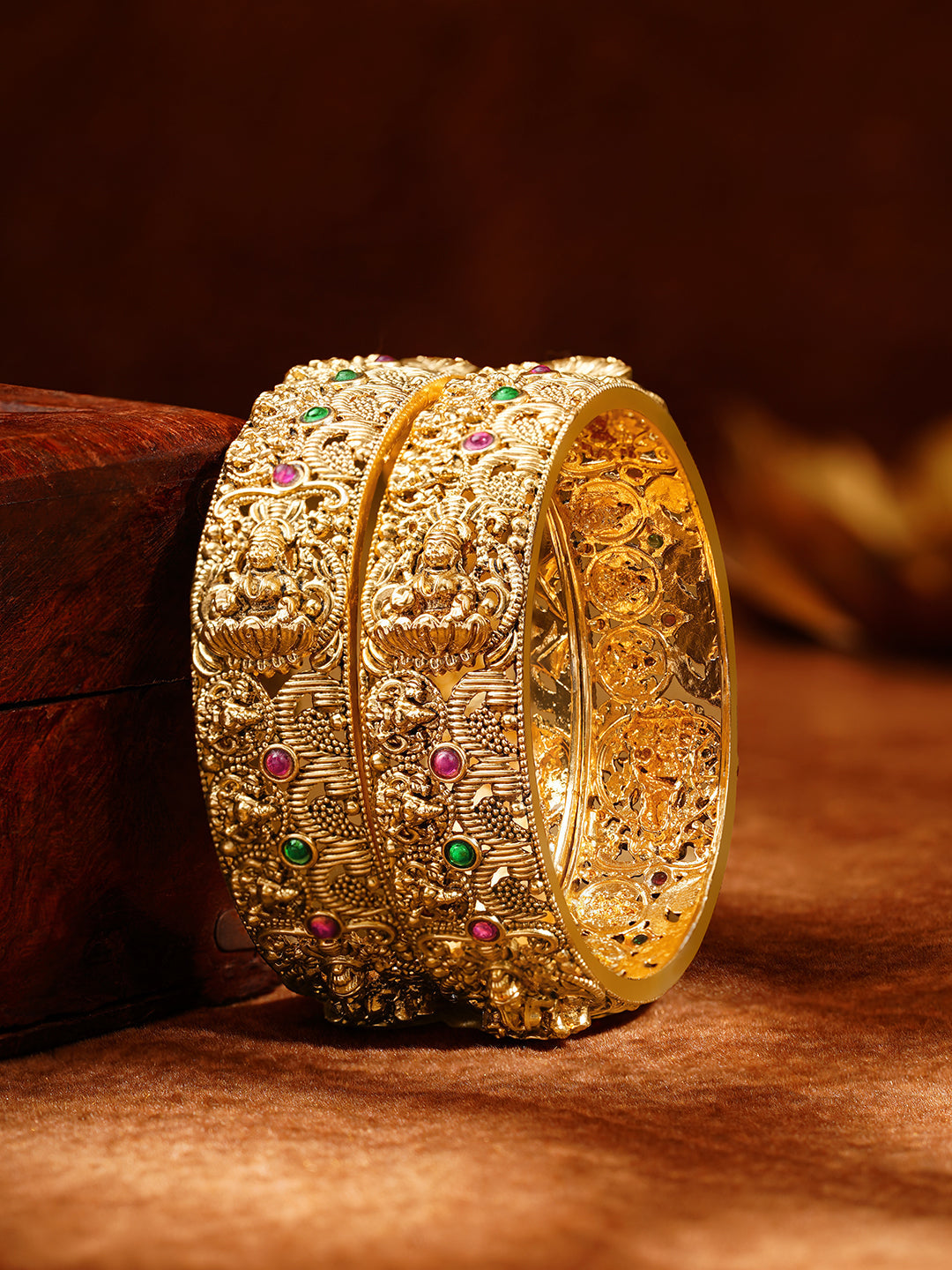 Heritage Temple Gold Luxe Bangles Set 2.6 - Medium
