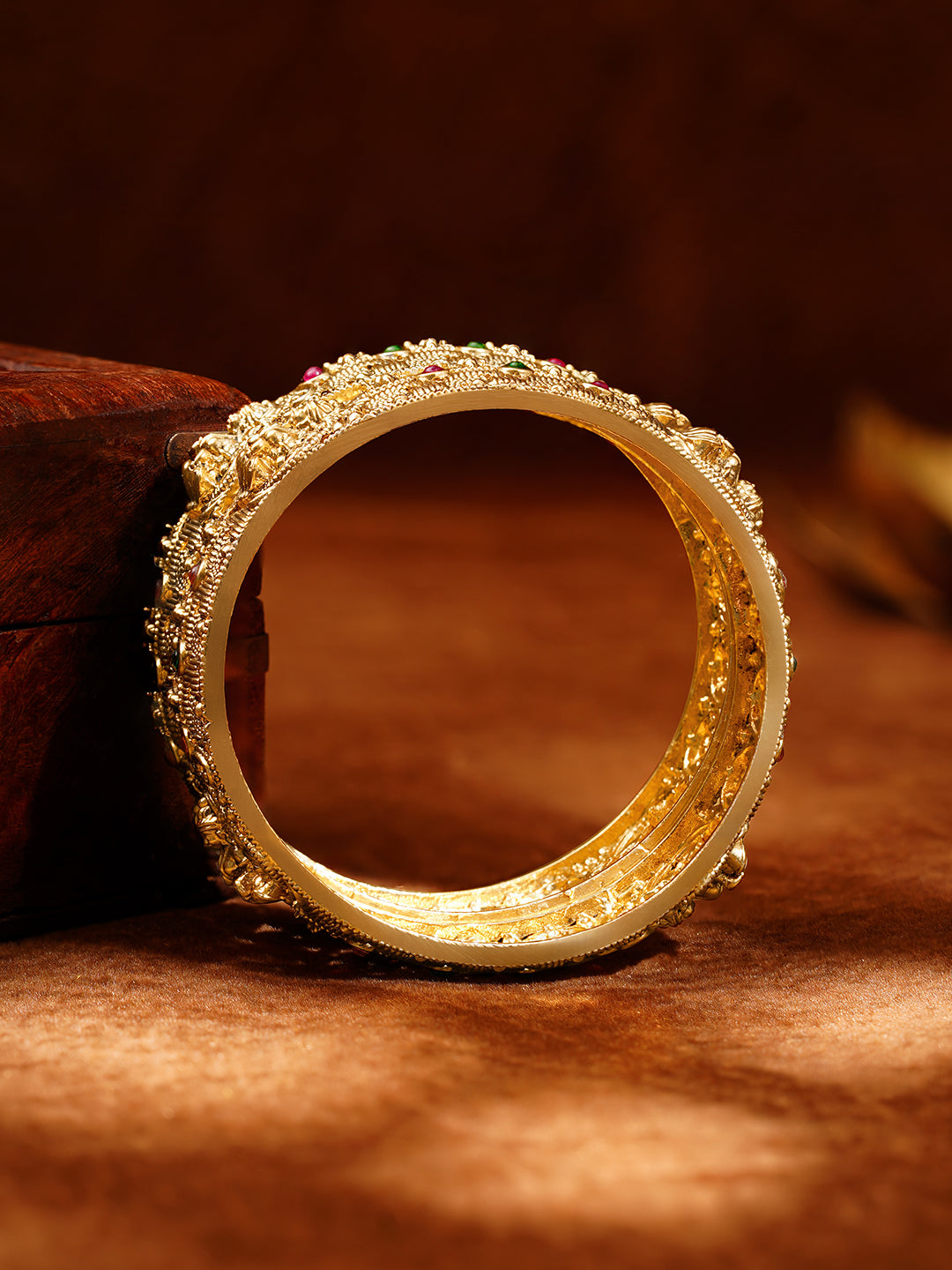Heritage Temple Gold Luxe Bangles Set 2.8 - Large