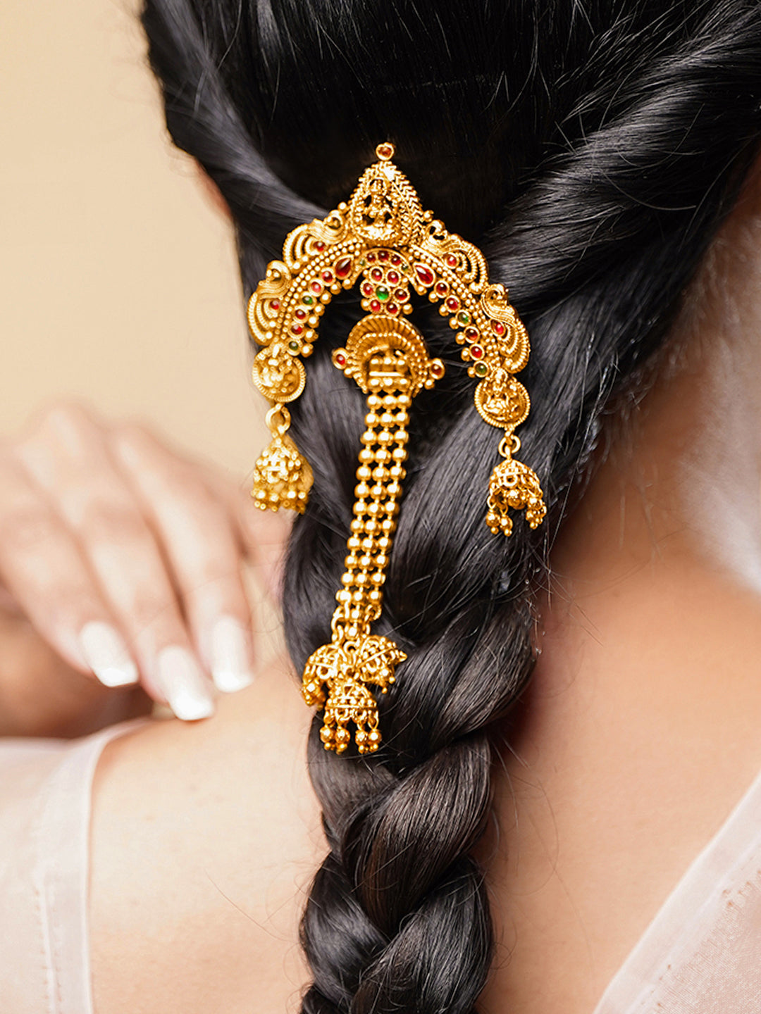 Festive Gold Temple Hair Accessory フリーサイズ