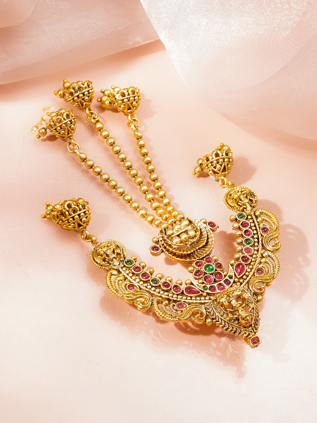 Festive Gold Temple Hair Accessory フリーサイズ