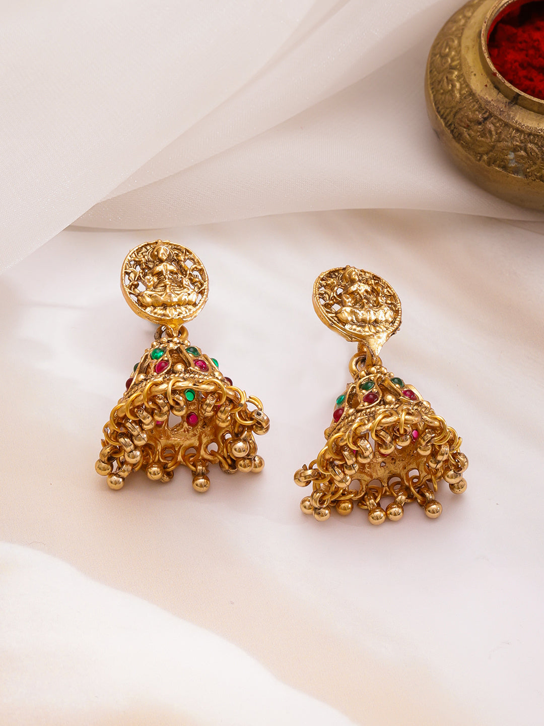 Lakshmi Mandir Temple Necklace Set フリーサイズ