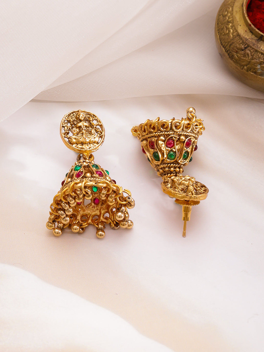 Lakshmi Mandir Temple Necklace Set フリーサイズ