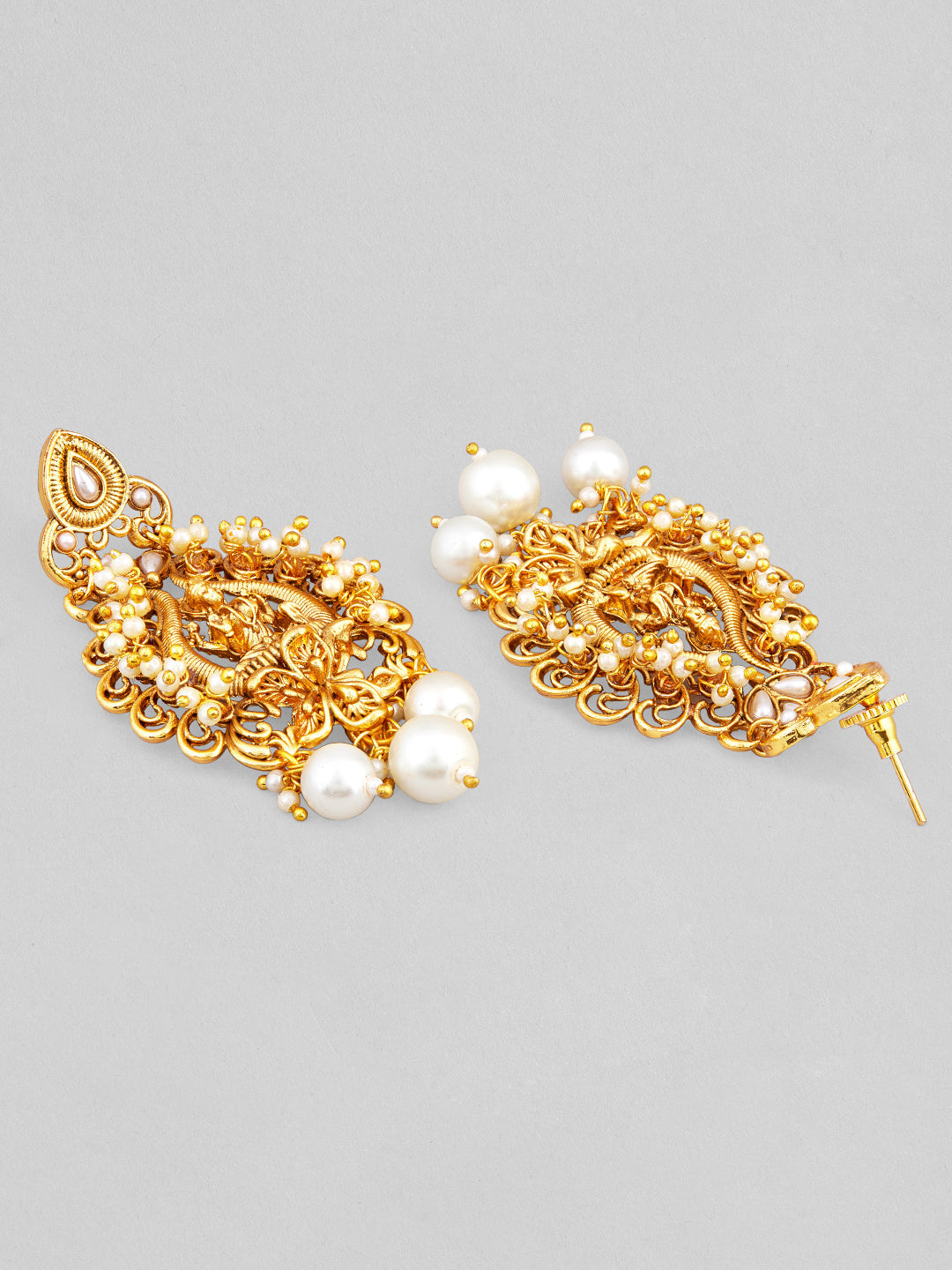 Rubans Gold-Toned Classic Drop Earrings Gold