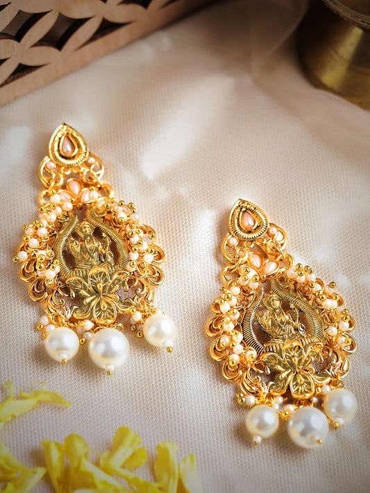 Rubans Gold-Toned Classic Drop Earrings Gold