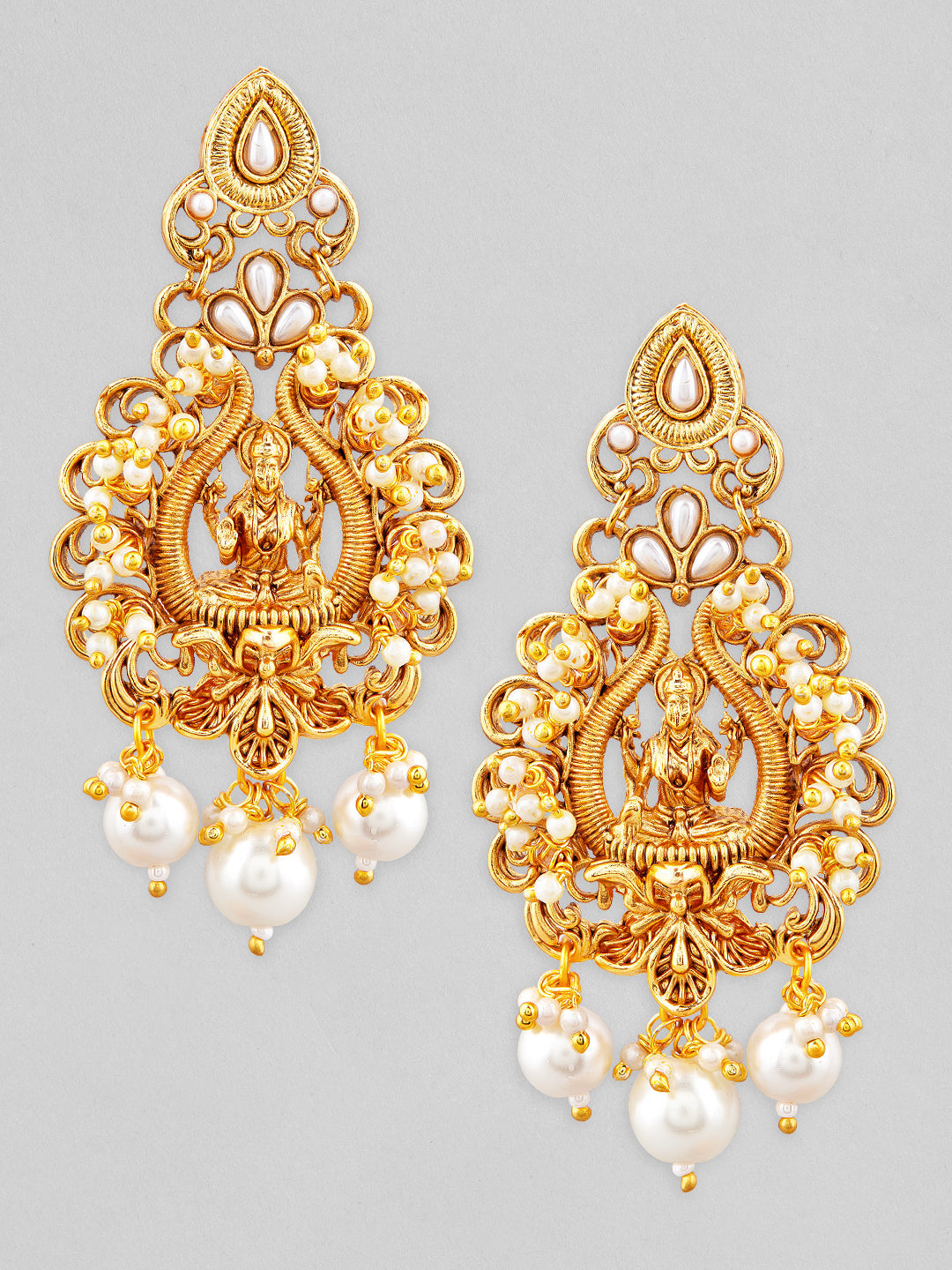 Rubans Gold-Toned Classic Drop Earrings Gold