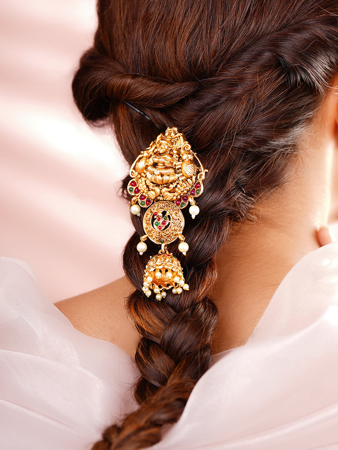 Temple Inspired Gold Bridal Braid Hair Accessory フリーサイズ