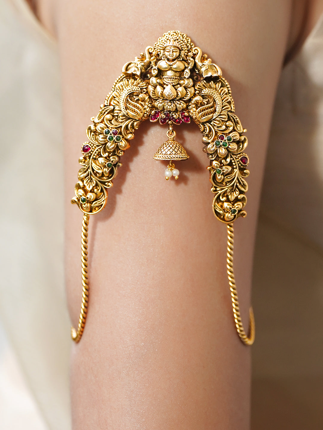 Rubans Women Brass Temple Gold-Plated Armlet Bracelet フリーサイズ