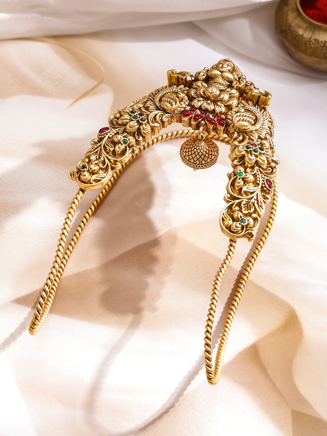 Rubans Women Brass Temple Gold-Plated Armlet Bracelet フリーサイズ