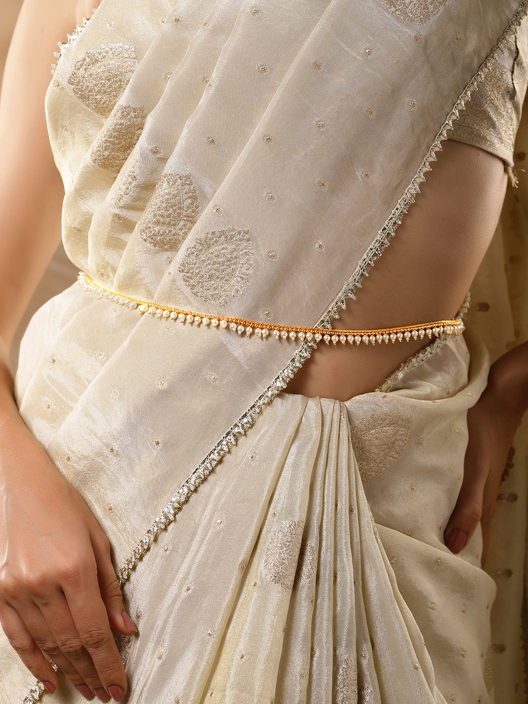 Rubans Gold Plated and Beaded Kamarbandh Gold
