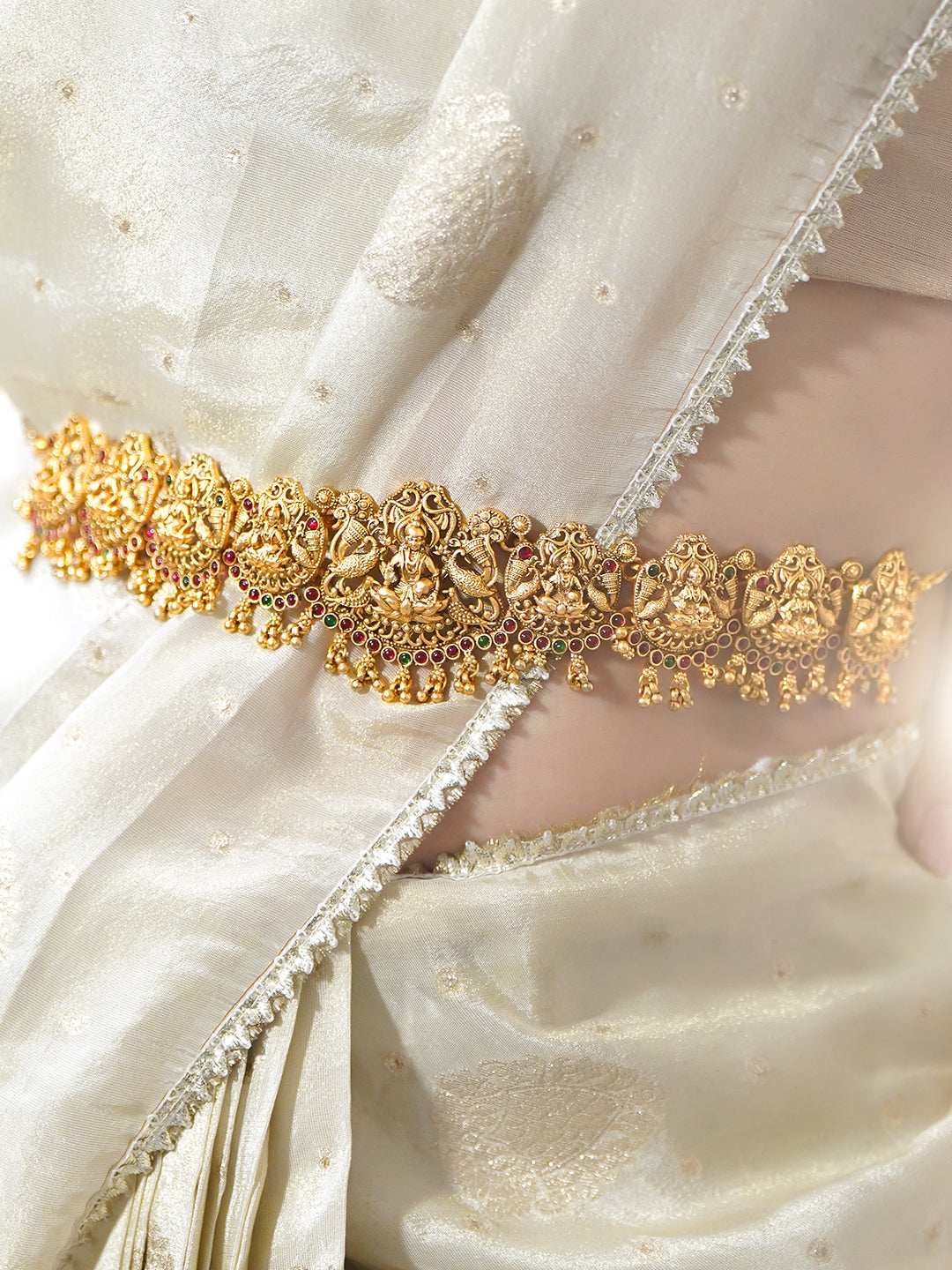 Laxmi Motif Golden Kamarbandh フリーサイズ