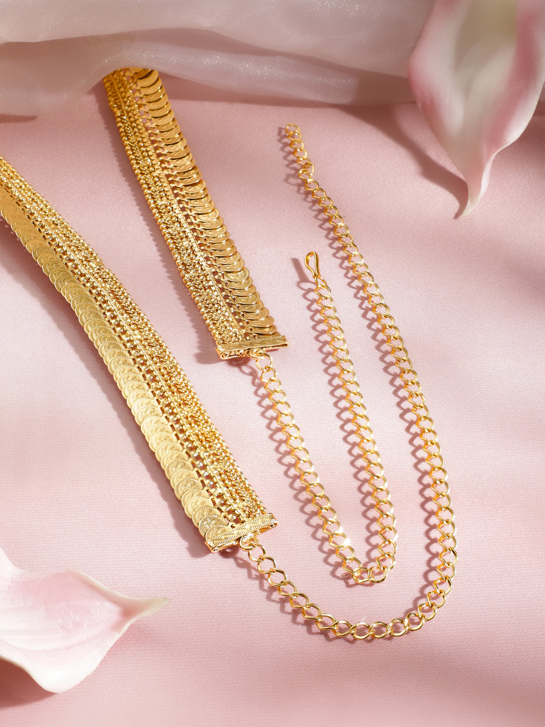 Coin Motif Gold Toned Temple Kamarbandh フリーサイズ