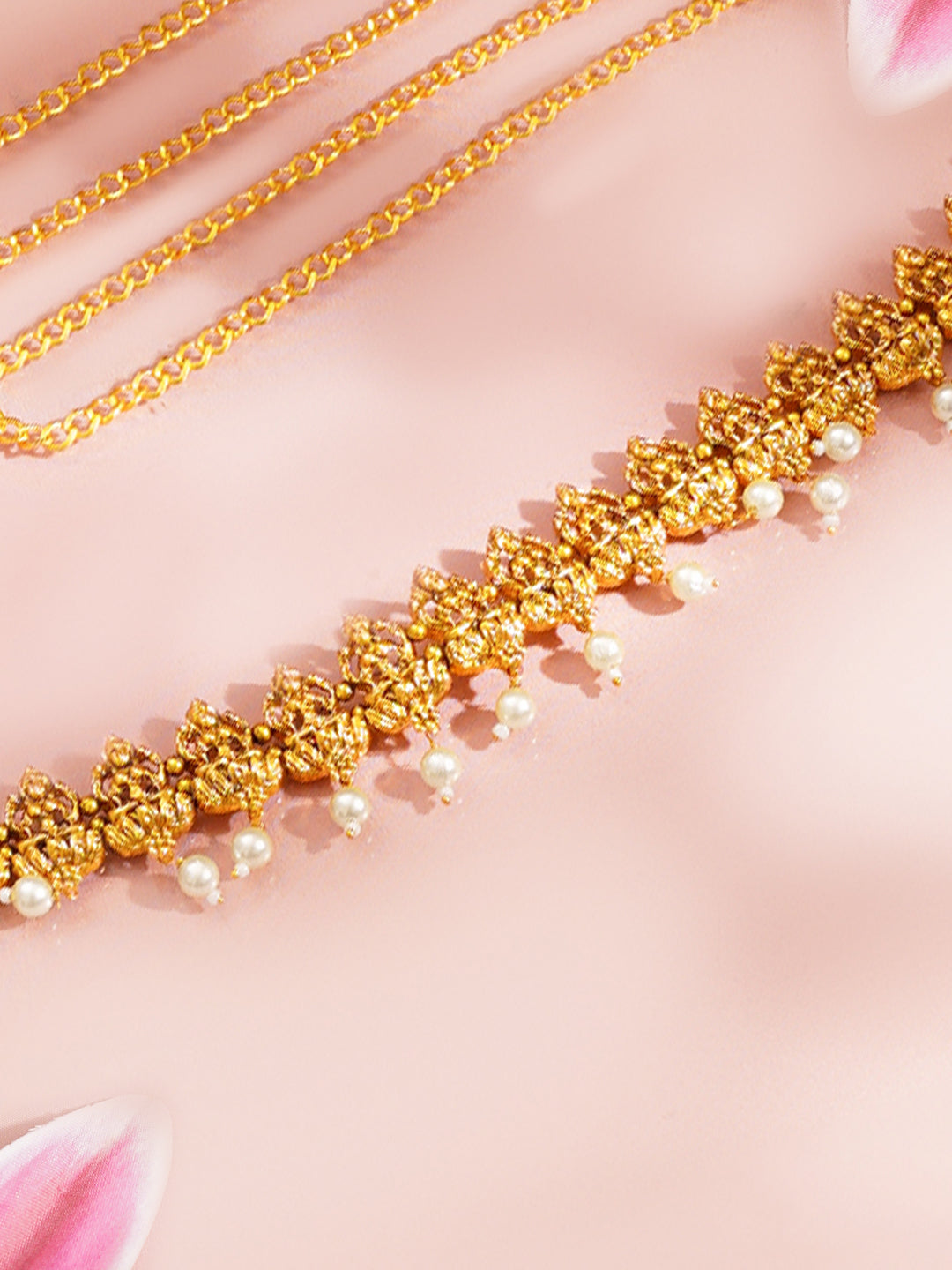 Golden Temple Pearl Waist Chain Length - L:38