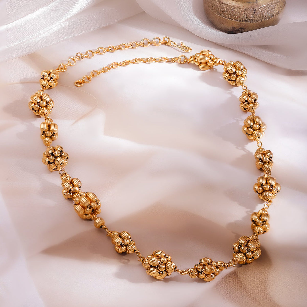 Rubans 24K Gold Plated Handcrafted Temple Necklace Gold