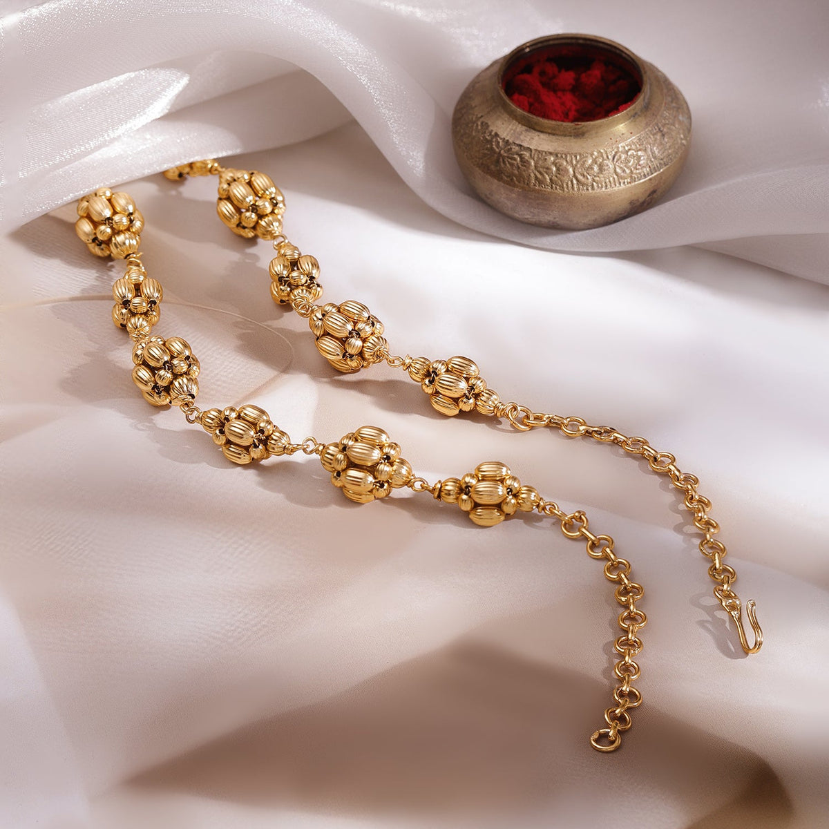 Rubans 24K Gold Plated Handcrafted Temple Necklace Gold