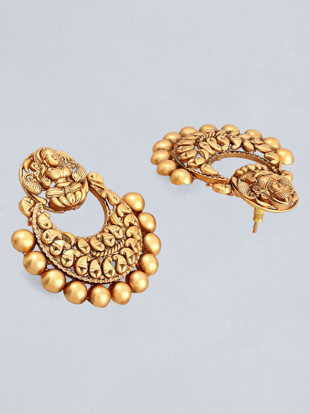 Rubans 24K Gold Plated Matt Finish Necklace Set With Beautiful Design Gold