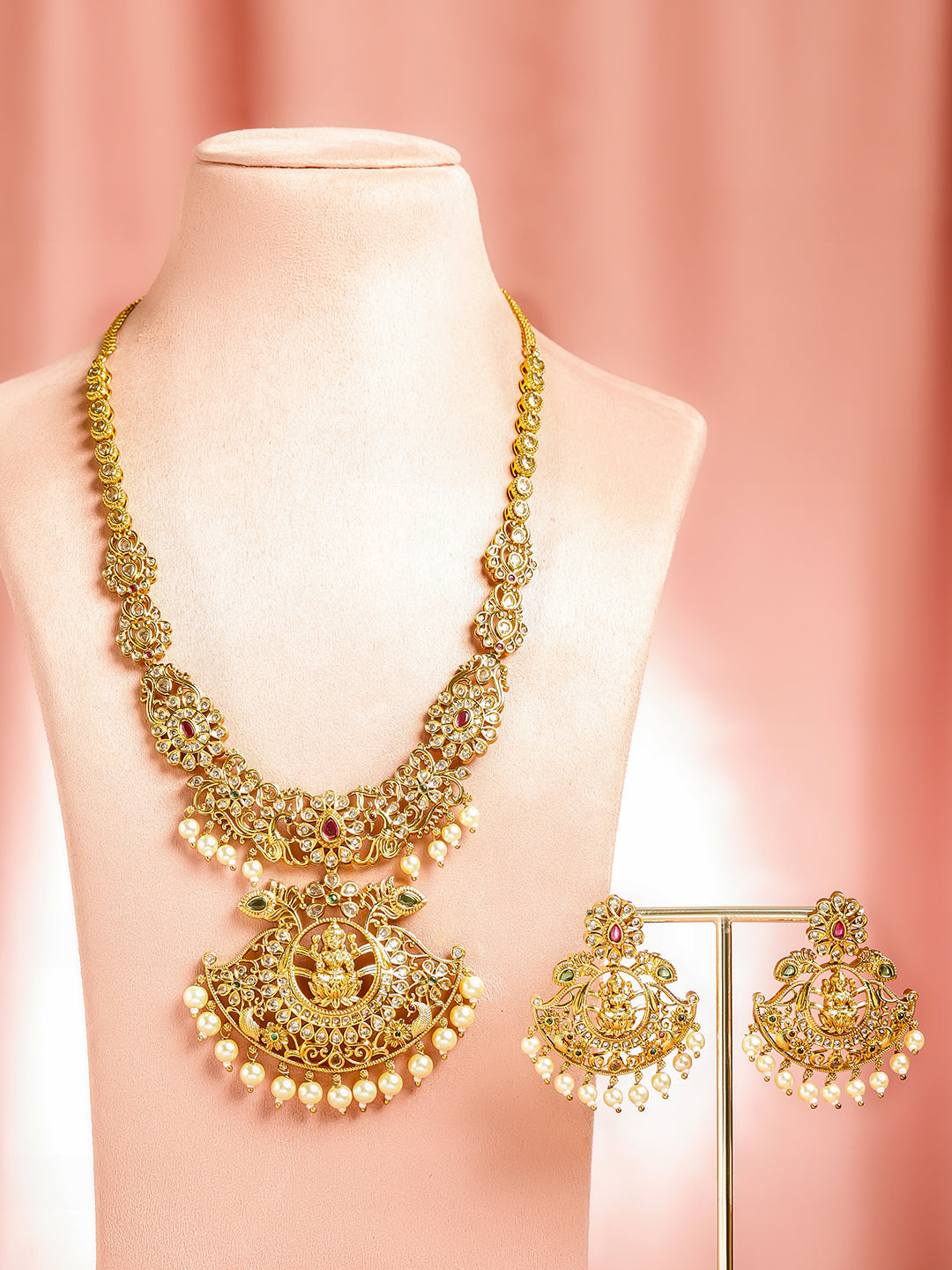 Lakshmi Glow Temple Necklace Set フリーサイズ