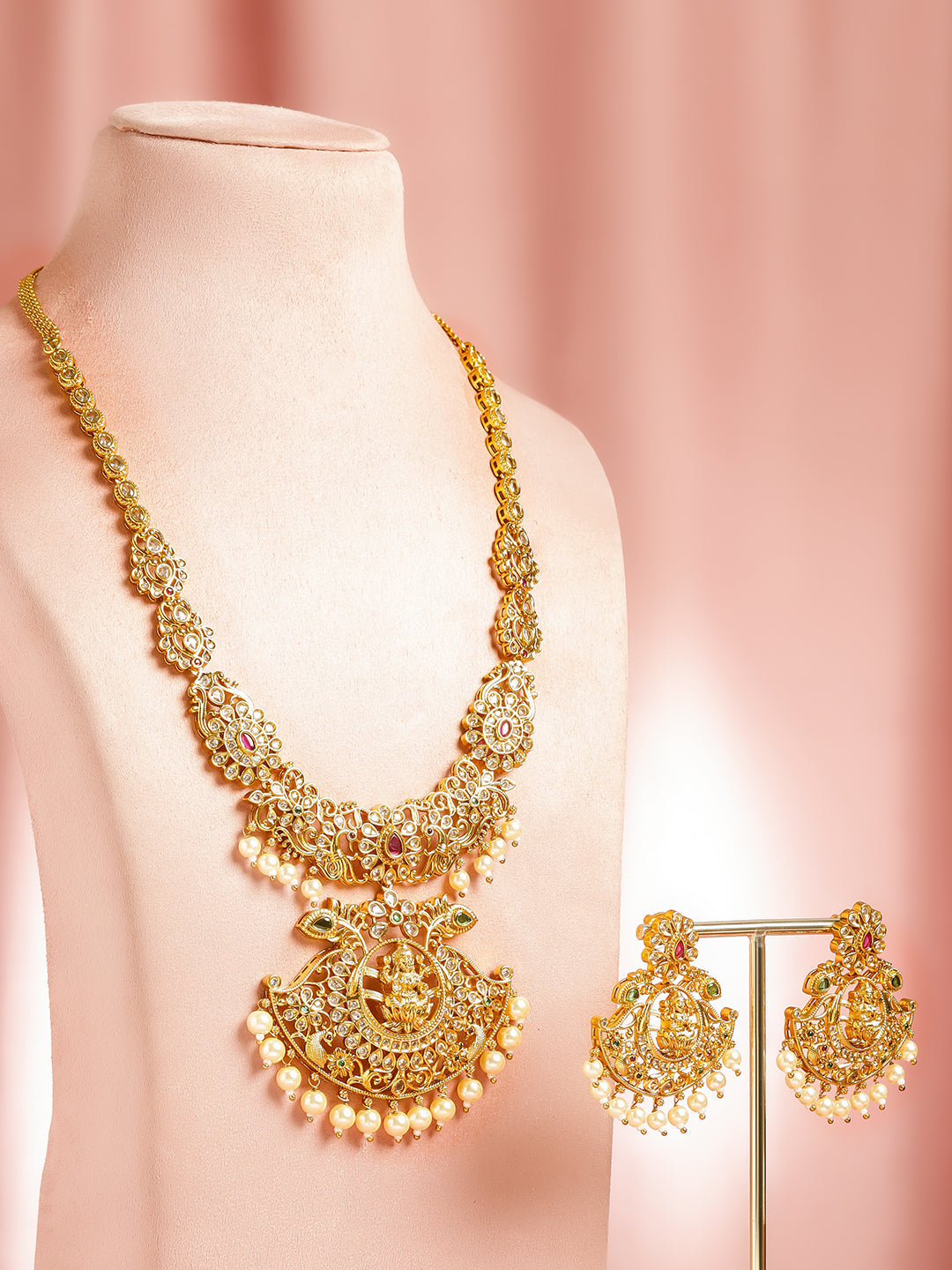 Lakshmi Glow Temple Necklace Set フリーサイズ