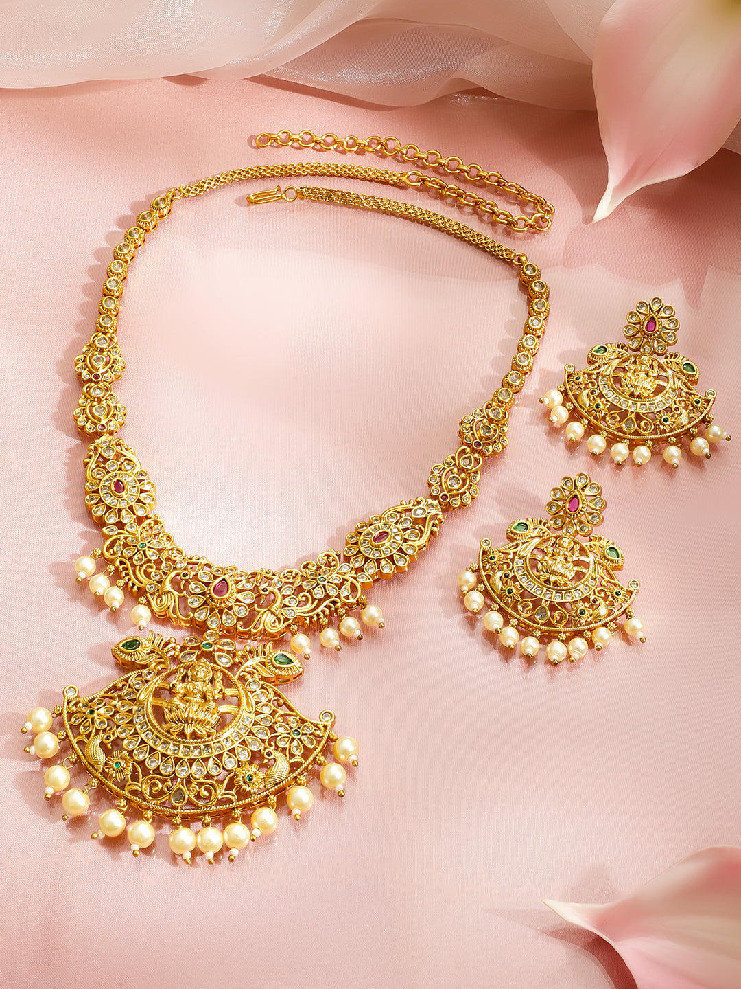 Lakshmi Glow Temple Necklace Set フリーサイズ