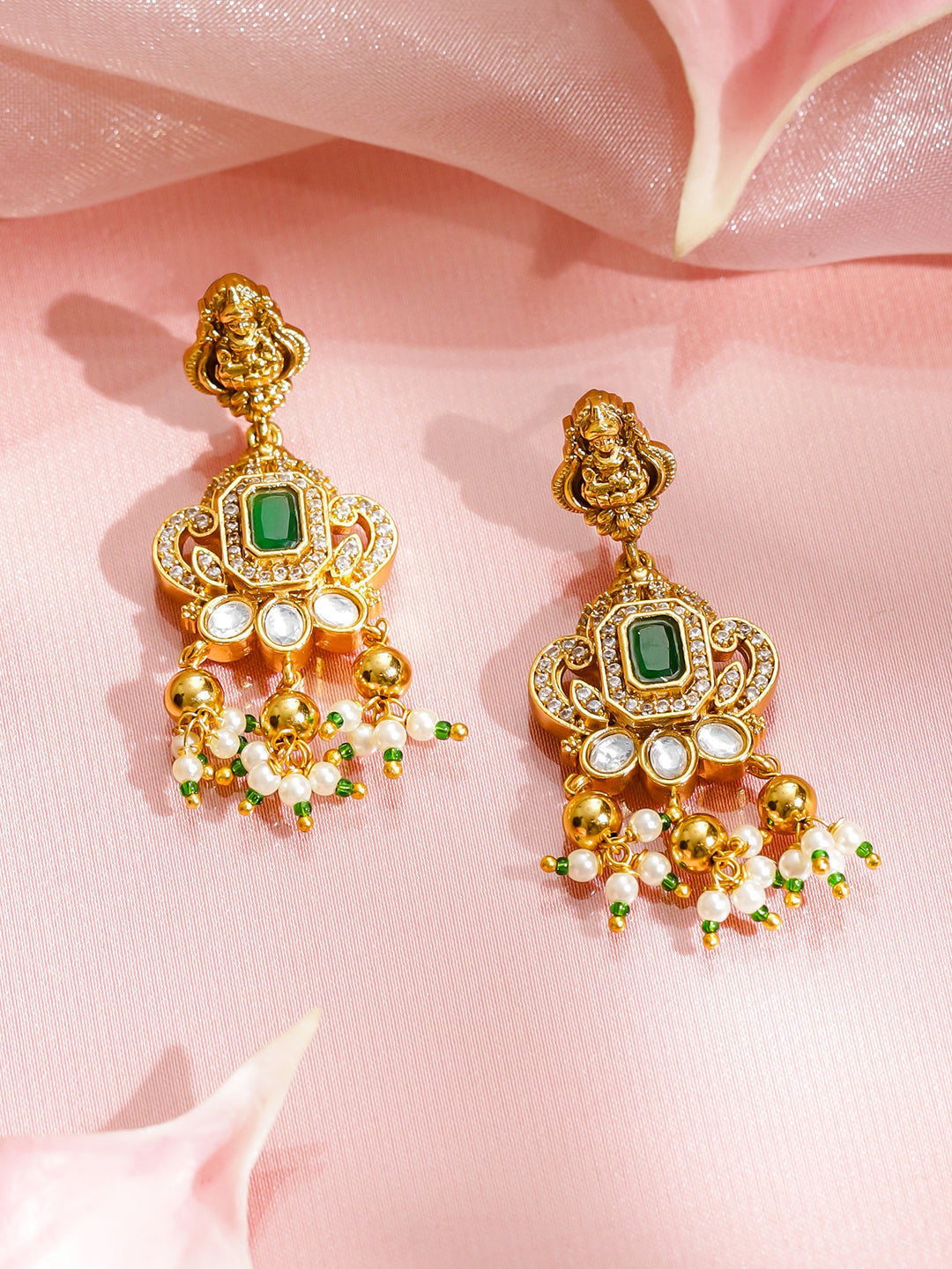 Lakshmi with Elephant Motif Necklace Set フリーサイズ