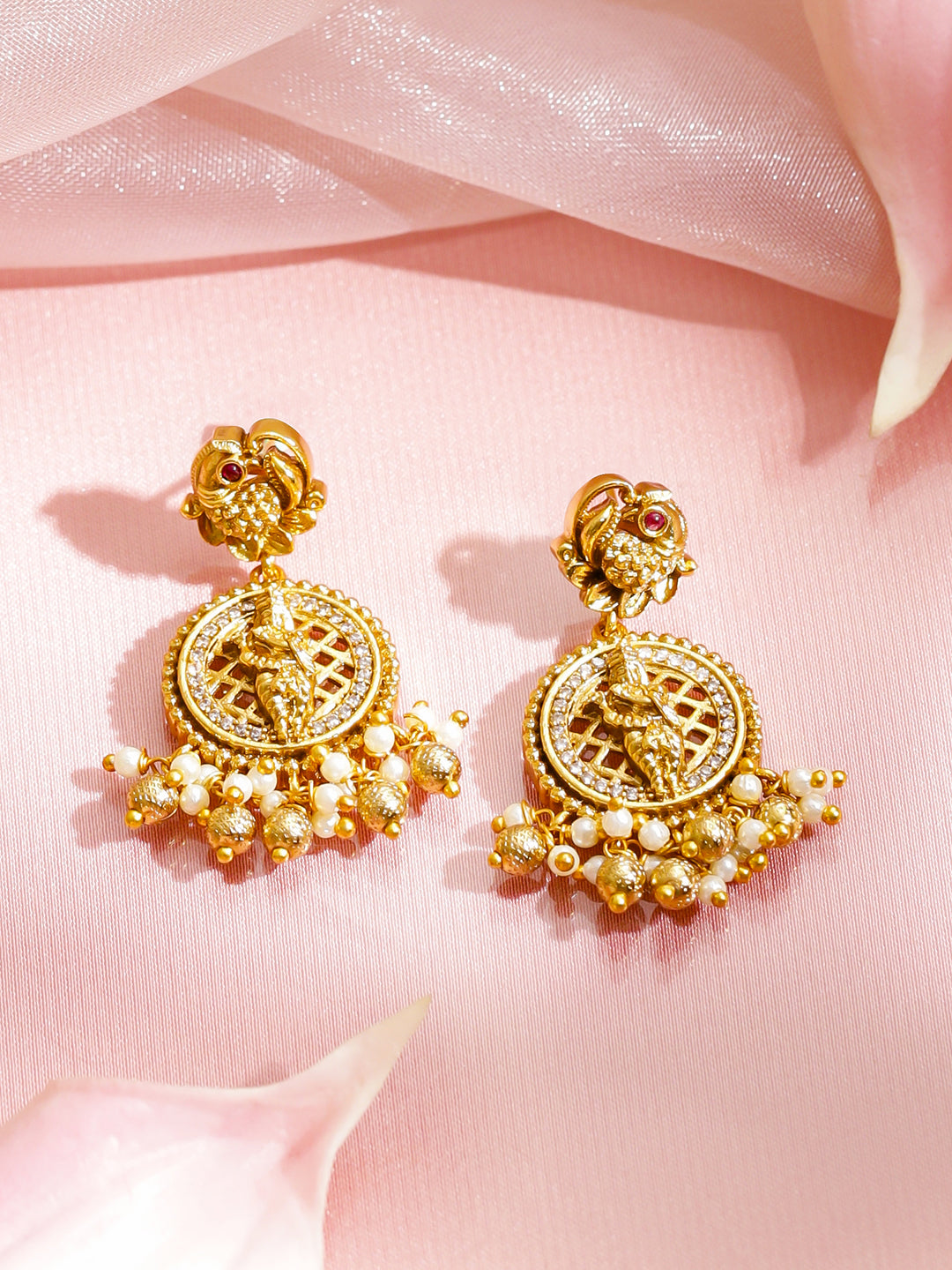 Lord Krishna Temple Necklace Set フリーサイズ