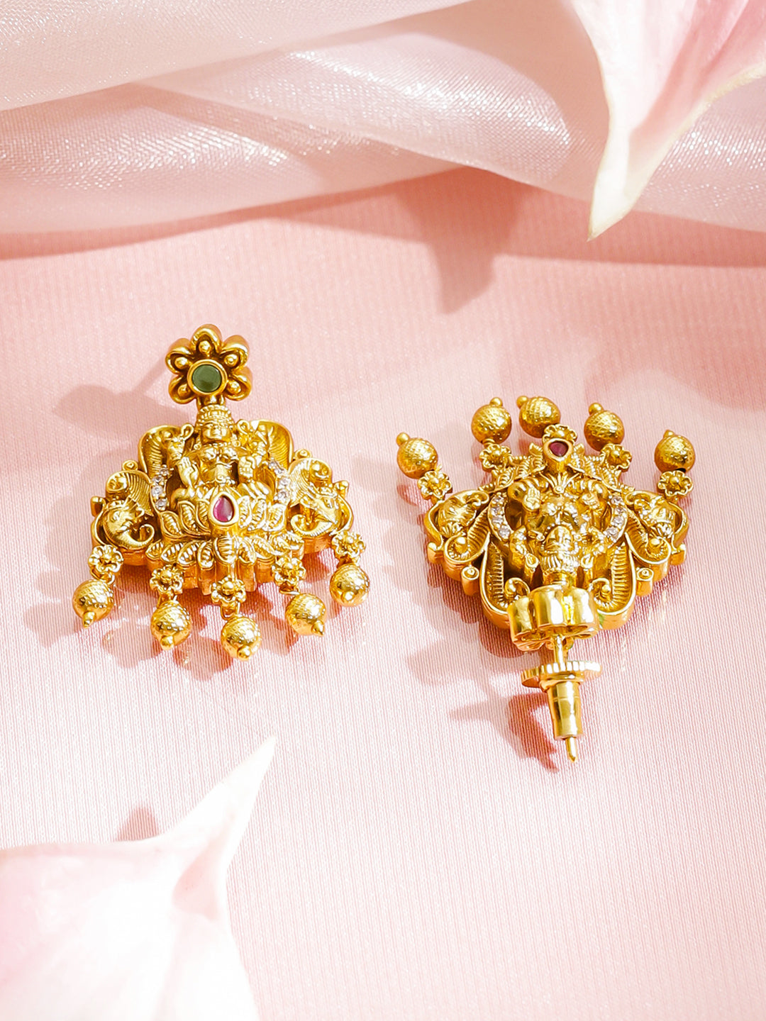 Lakshmi Idol Green & Pink Necklace Set フリーサイズ