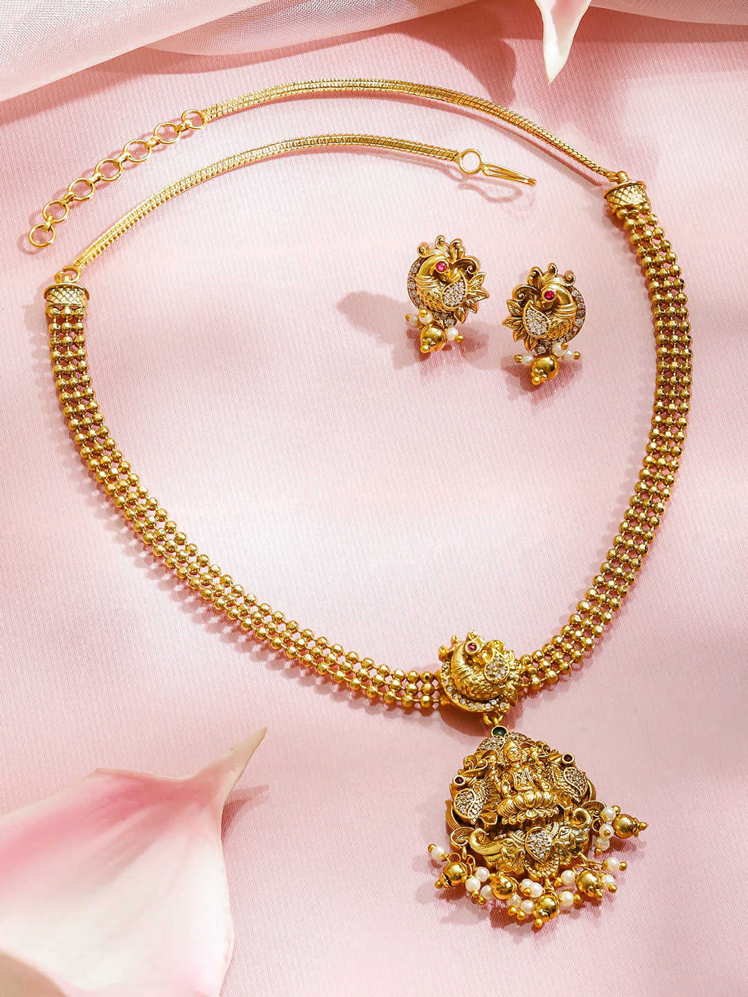 Lakshmi Spark Temple Necklace Set フリーサイズ