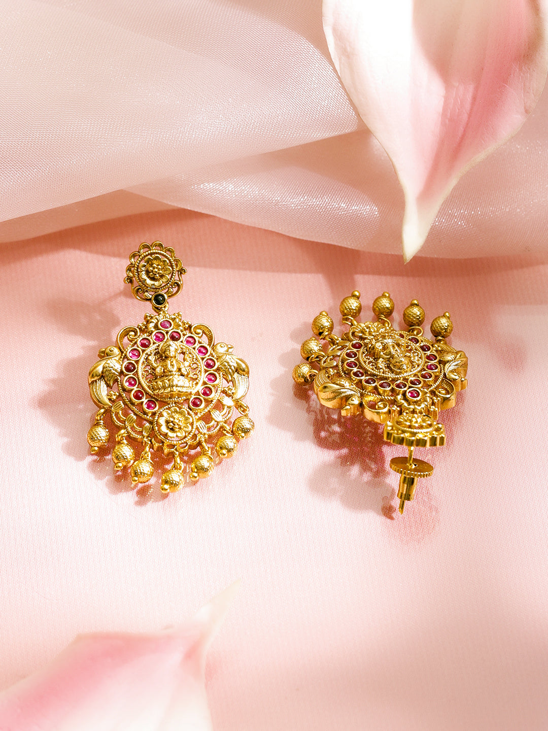 Pink & Green Blessings Lakshmi Necklace Set フリーサイズ