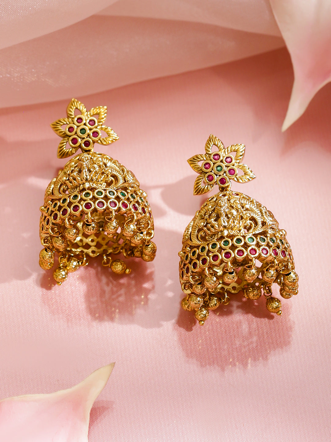 Pink-Green Lakshmi Choker Set フリーサイズ