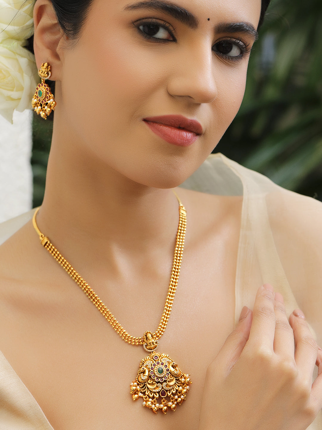 Goddess Lakshmi Radiance Necklace Set フリーサイズ
