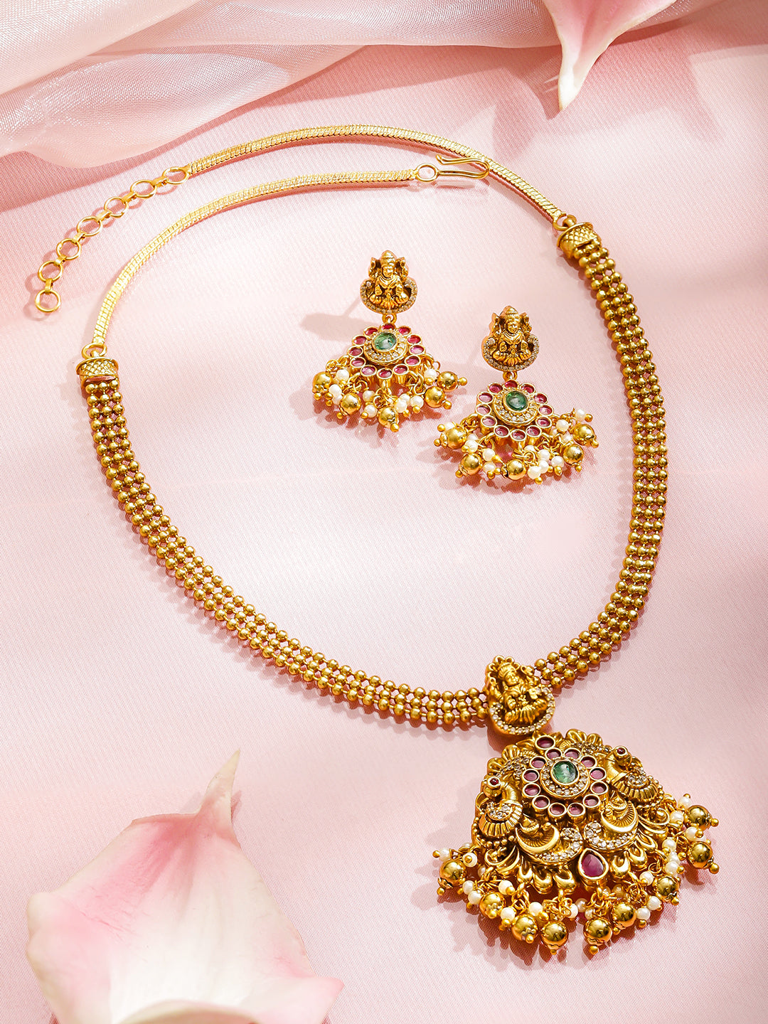 Goddess Lakshmi Radiance Necklace Set フリーサイズ