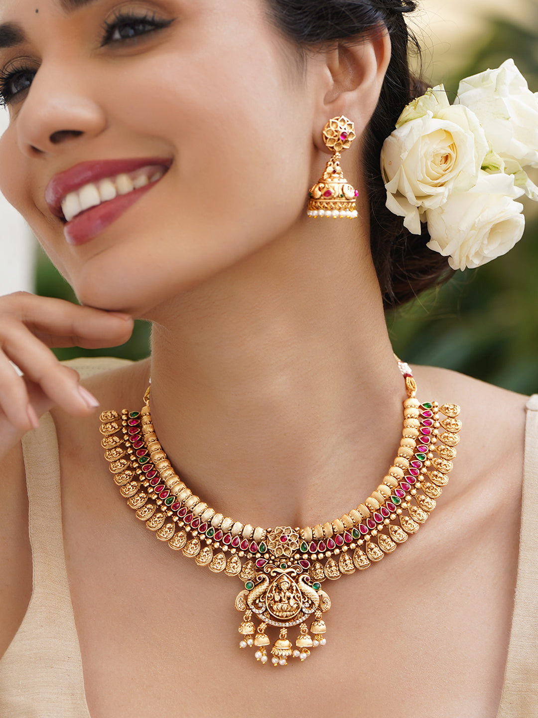 Divine Goddess Heritage Temple Jewellery Set フリーサイズ