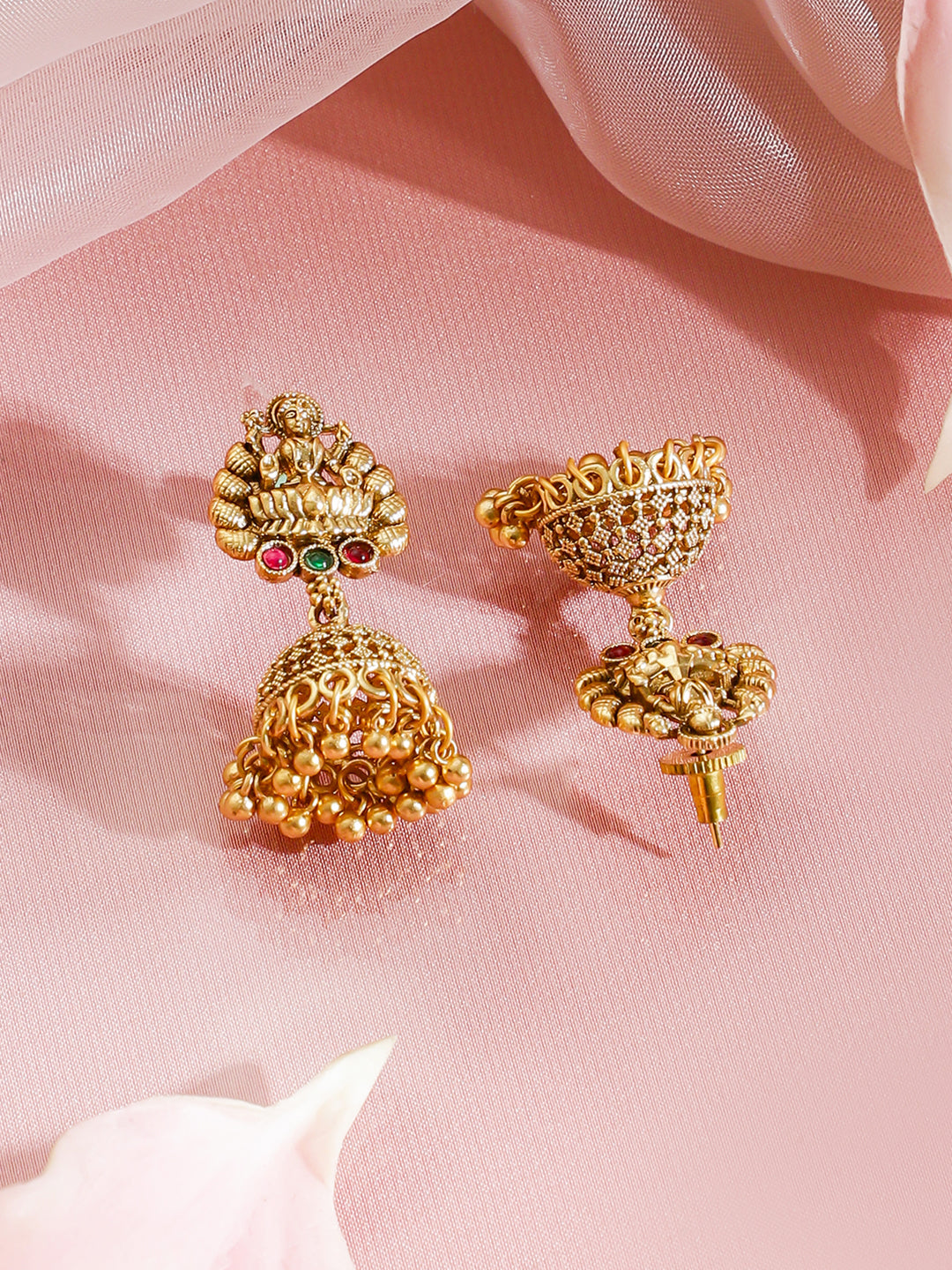Laxmi Motif Long Necklace Set フリーサイズ
