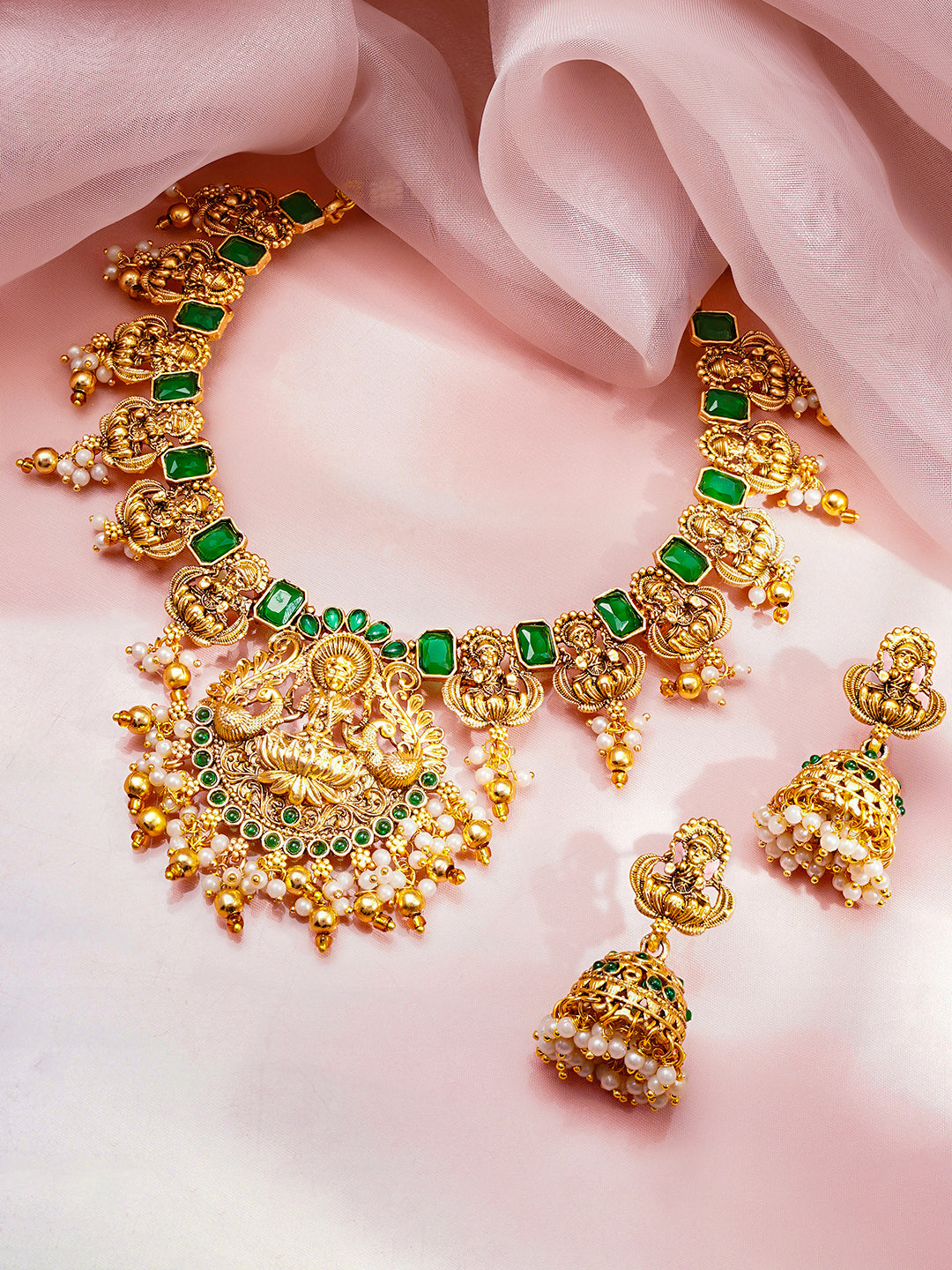 Divine Temple Emerald Necklace Set フリーサイズ