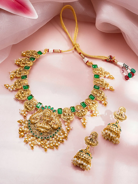 Divine Temple Emerald Necklace Set フリーサイズ