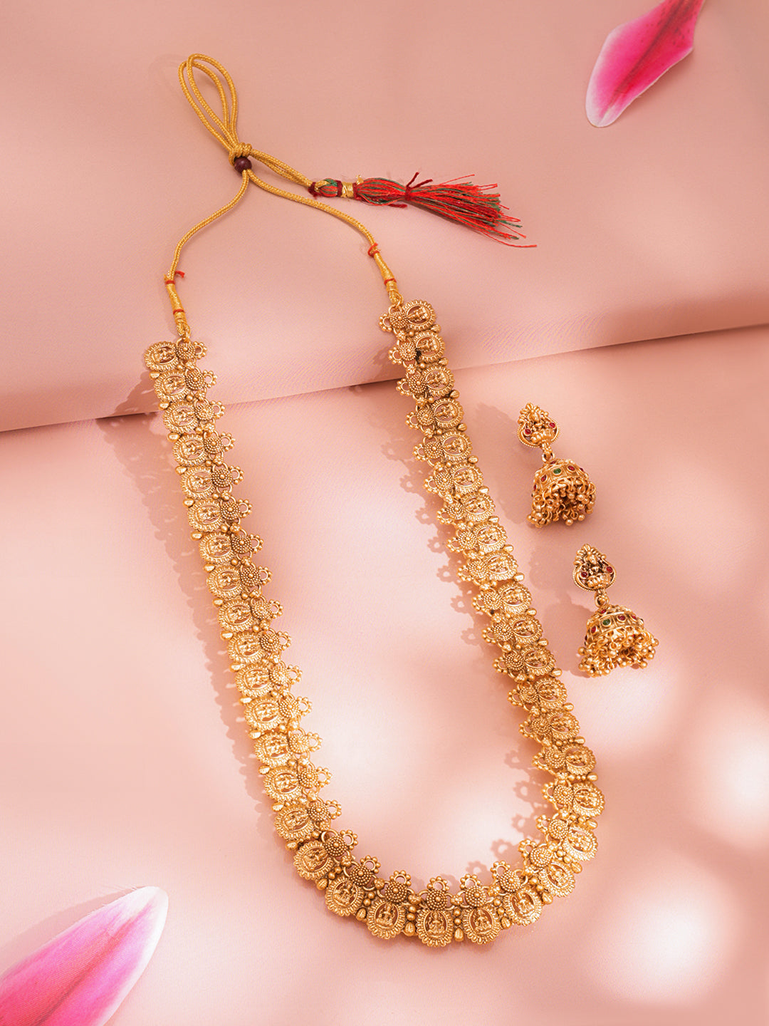 Bride’s Golden Glow Temple Necklace Set Length - 23.5 cm