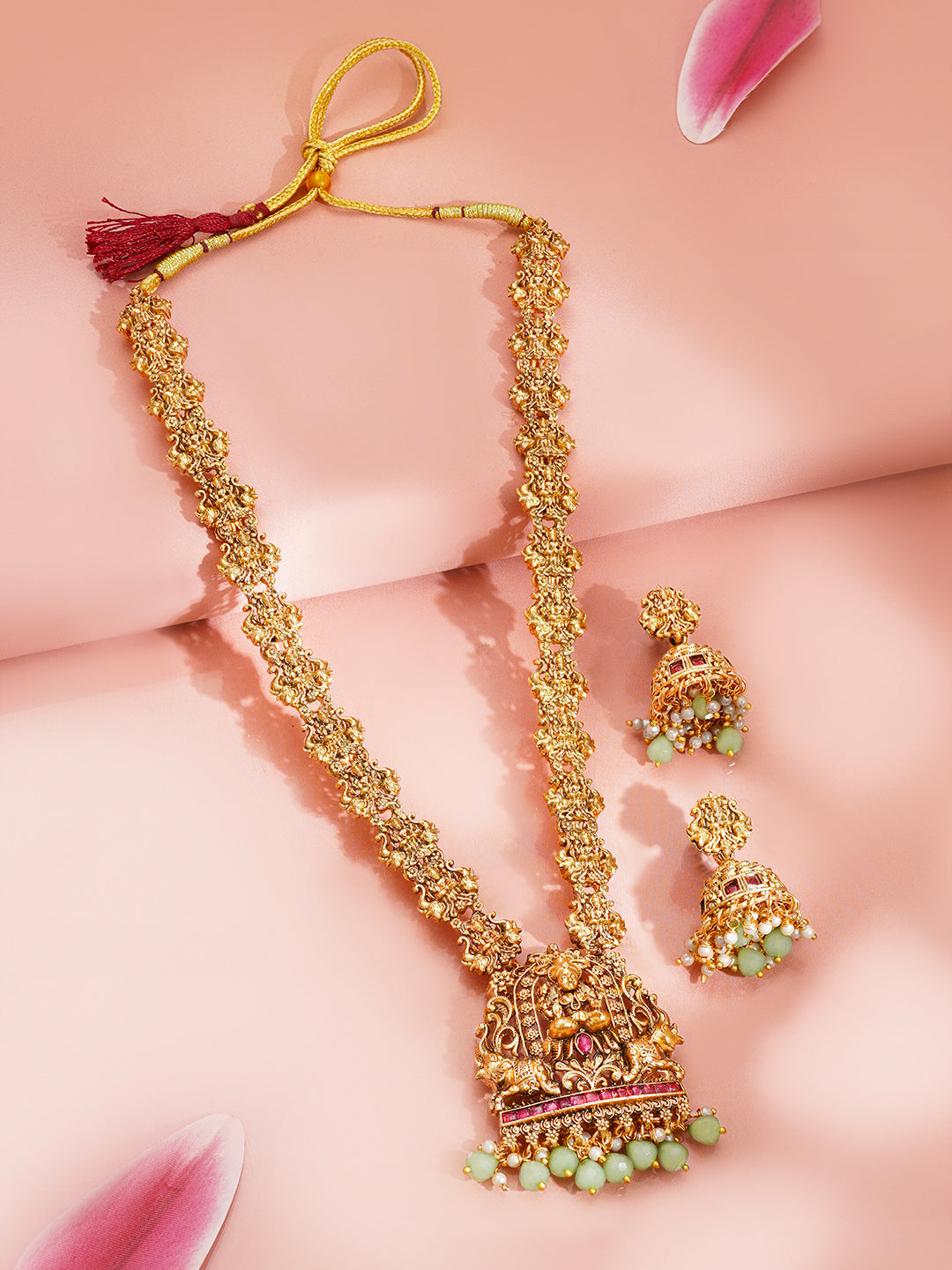 Divine Lakshmi Heritage Long Necklace Set フリーサイズ