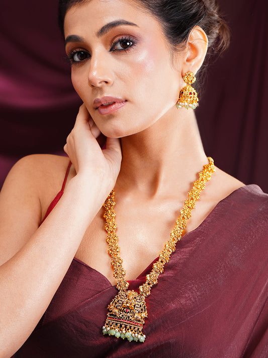 Divine Lakshmi Heritage Long Necklace Set フリーサイズ