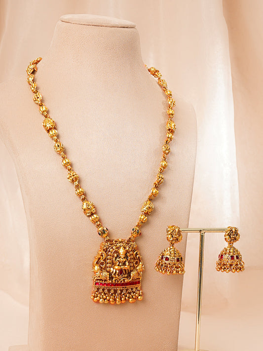 Goddess Bloom Temple Necklace Set Length - 28 cm