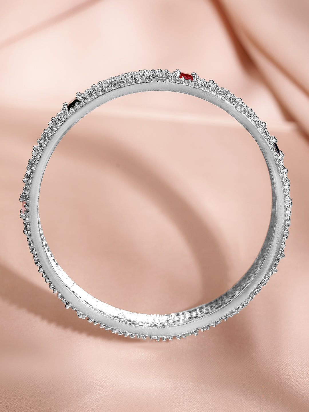 Blooming Colours in Silver Bangles 2.6 - Medium