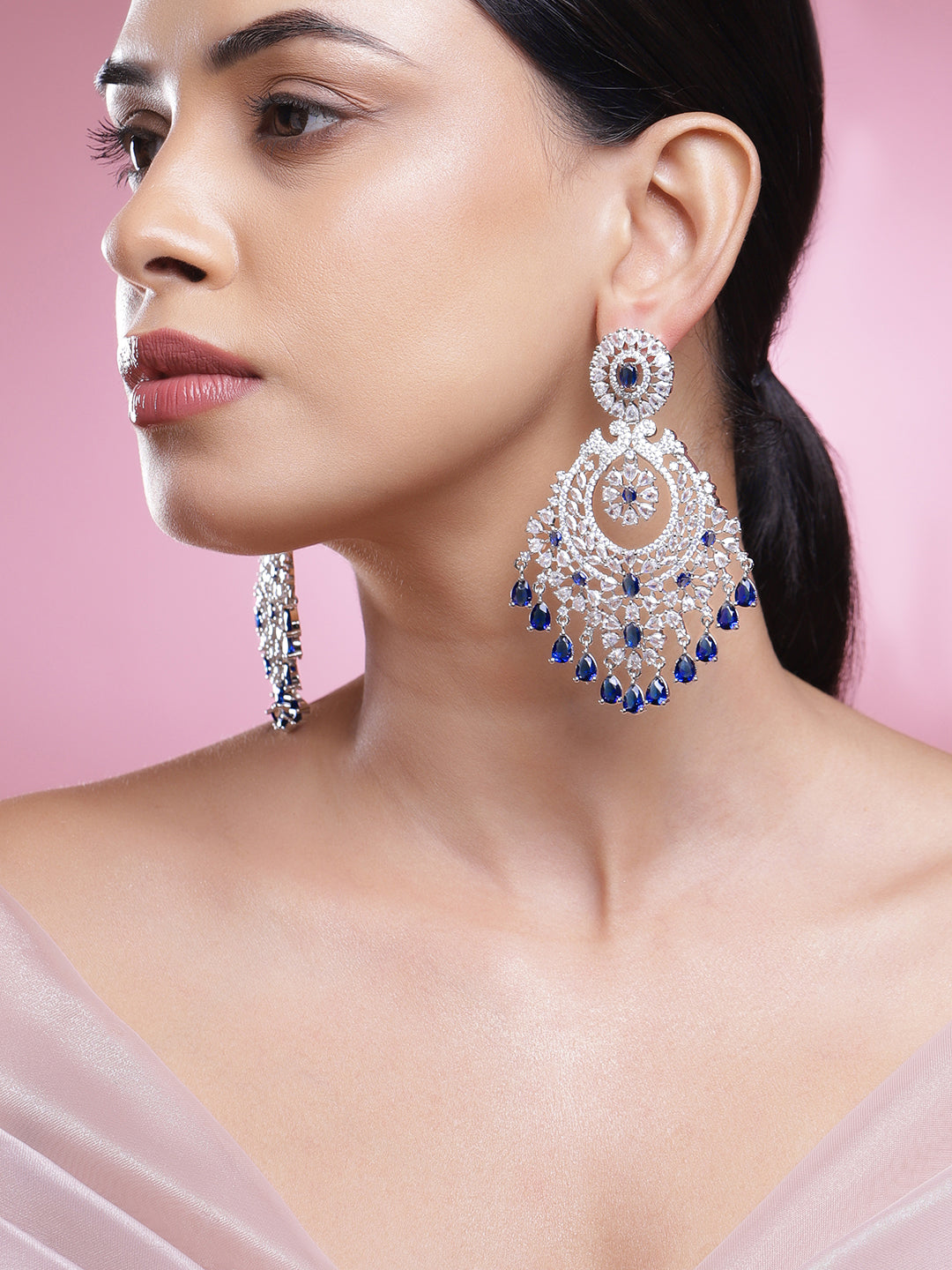 Royal Blue Sapphire Starlight Chandelier Earrings フリーサイズ