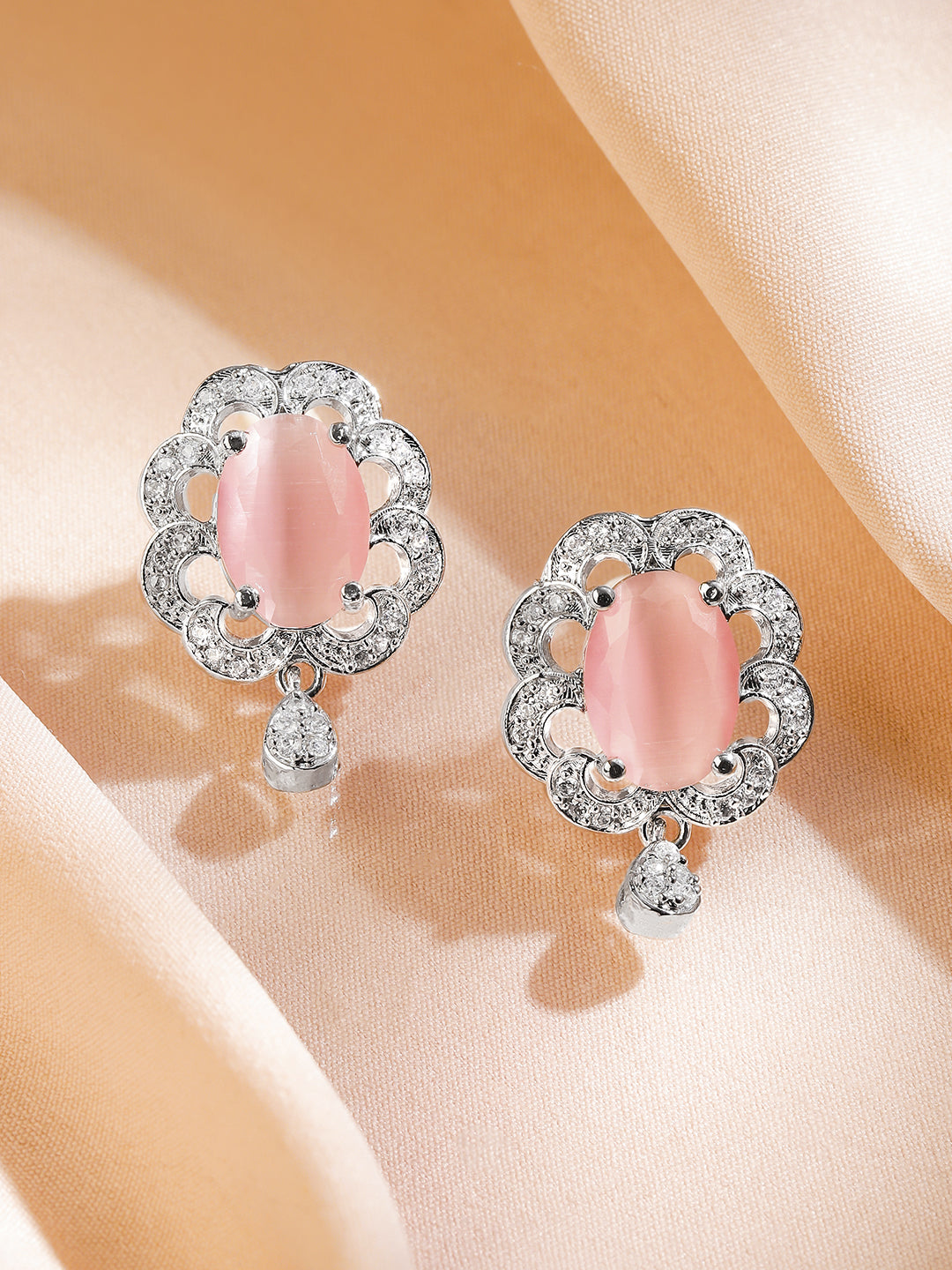 Elegant Shine Pink Drop Earrings フリーサイズ