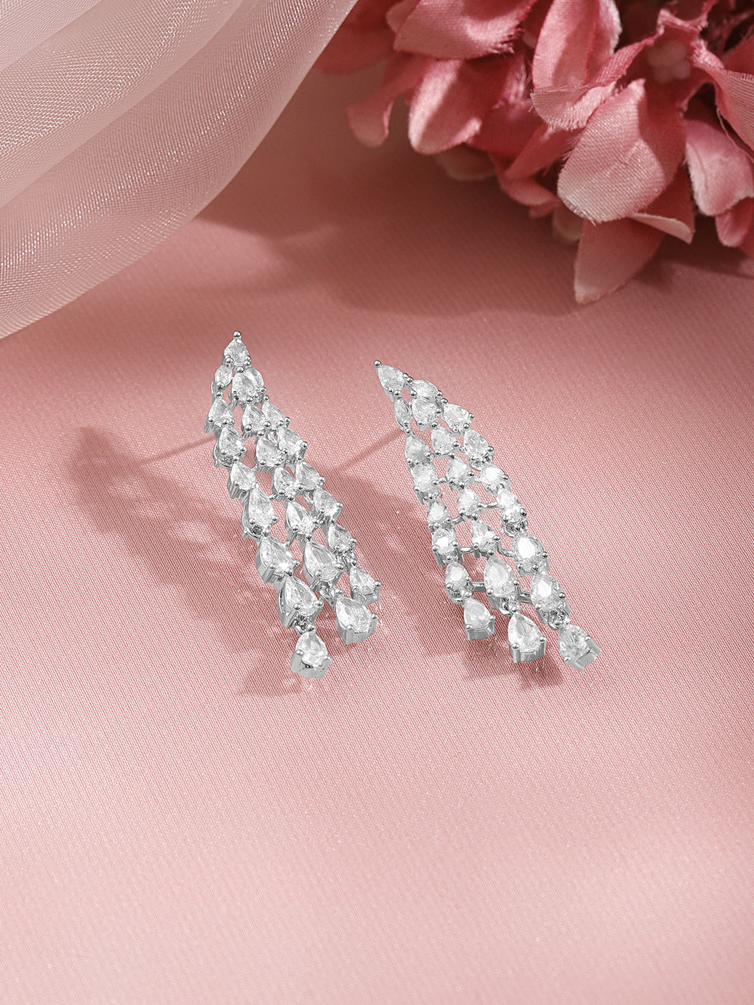 Sparkling American Diamond Dangler Earrings フリーサイズ