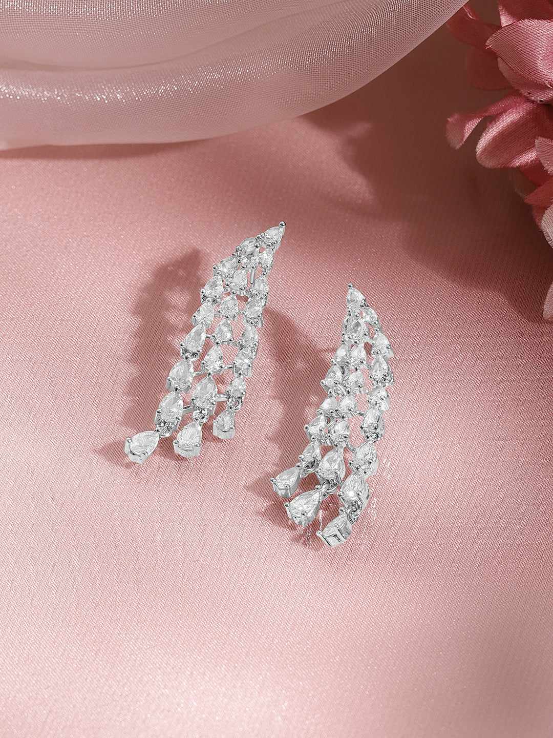 Sparkling American Diamond Dangler Earrings フリーサイズ