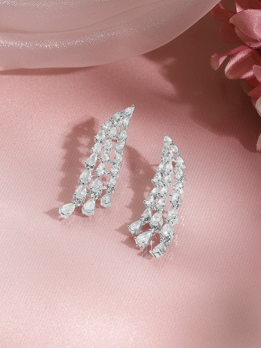 Sparkling American Diamond Dangler Earrings フリーサイズ