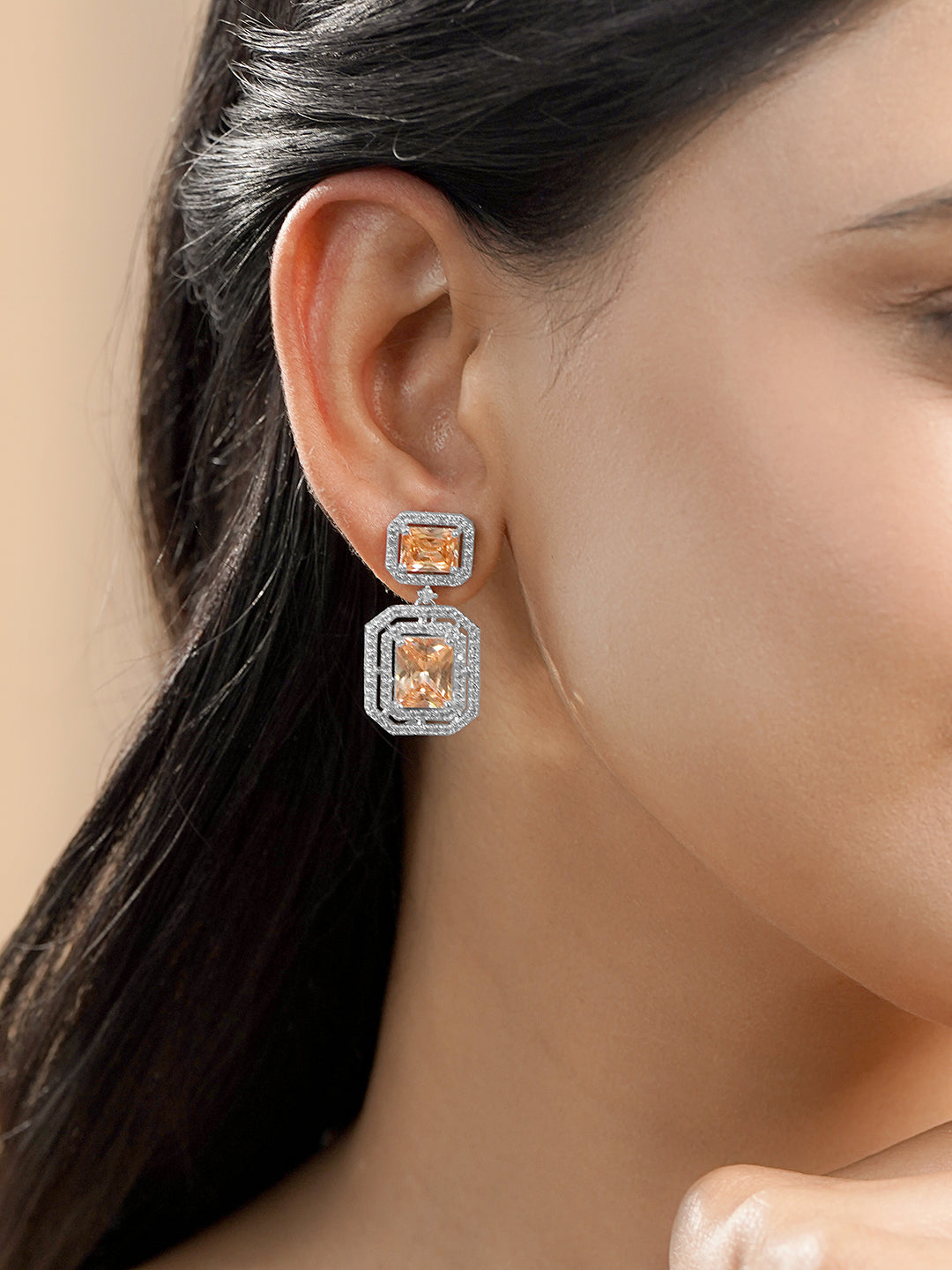 Champagne Minimal Glam Western Drop Earrings フリーサイズ