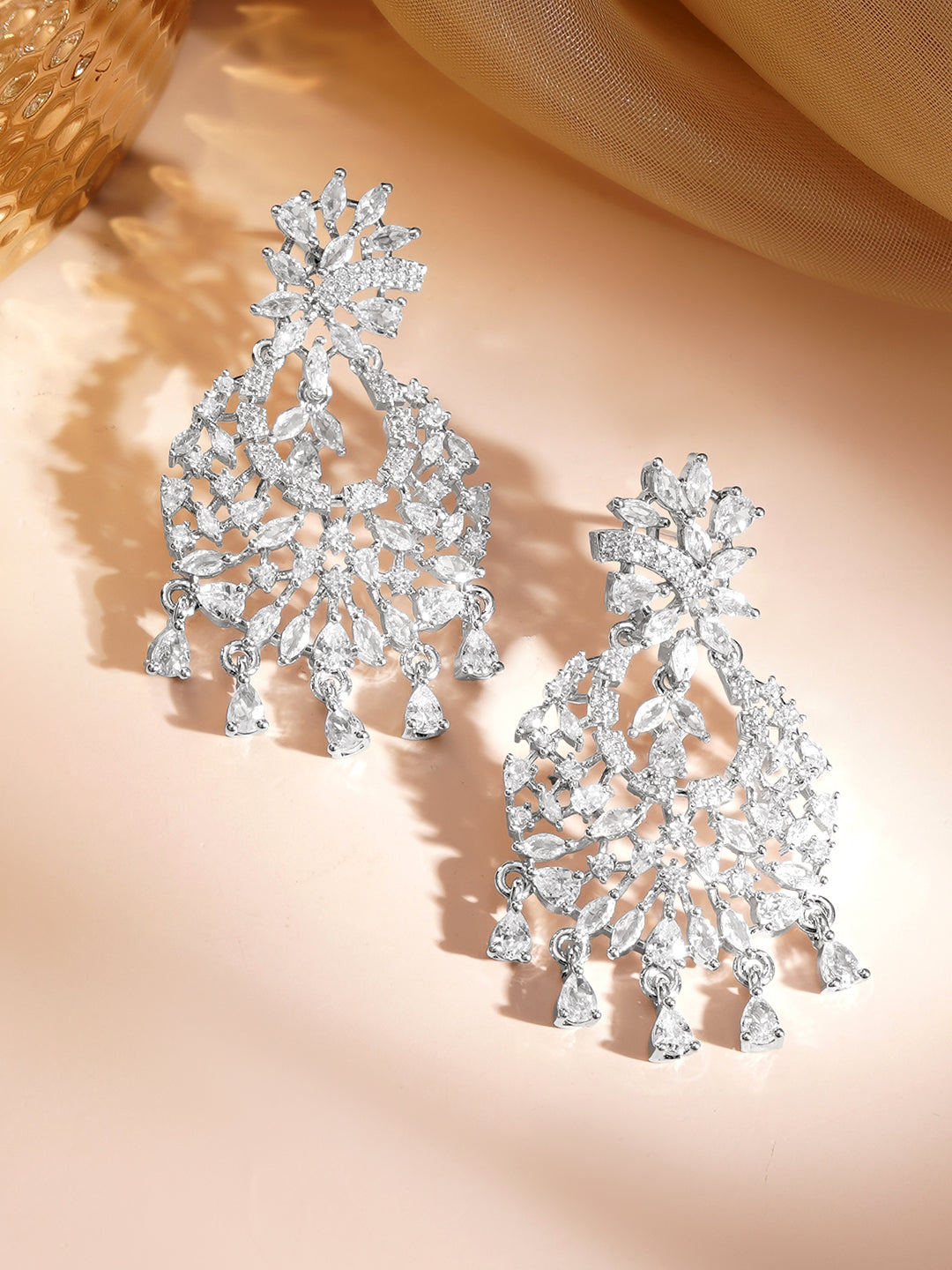 Luxe Shine Crystal Chandelier Earrings Length - 8.5 cm