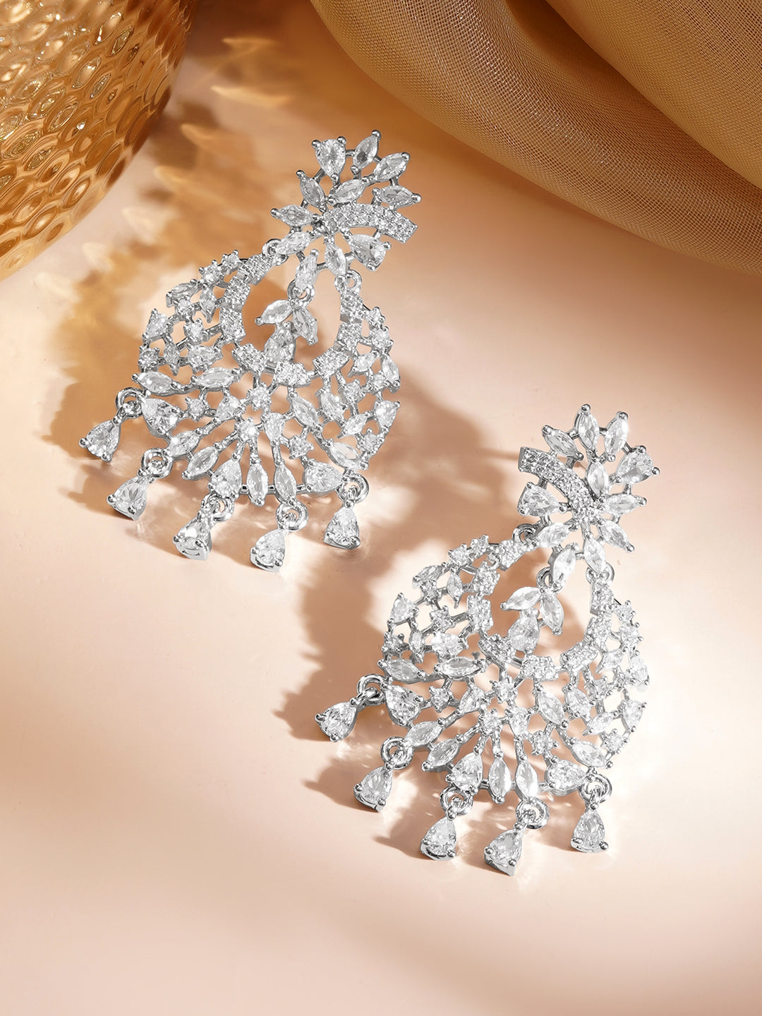 Luxe Shine Crystal Chandelier Earrings Length - 8.5 cm