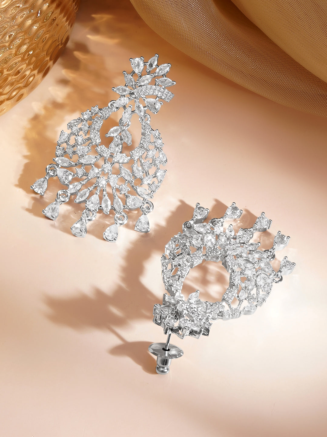 Luxe Shine Crystal Chandelier Earrings Length - 8.5 cm