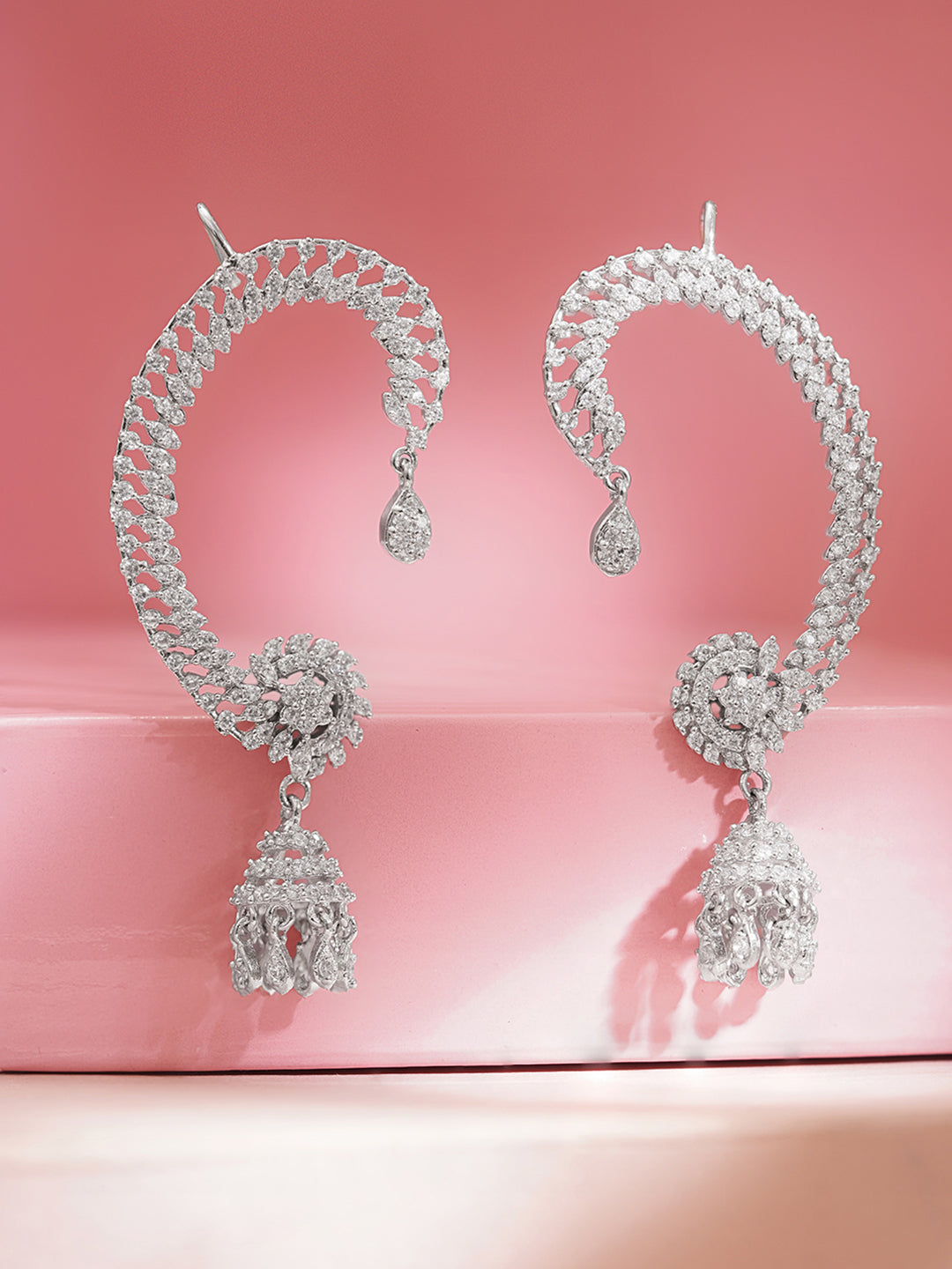 Celebration Ready Diamond Ear Cuffs Jhumka フリーサイズ
