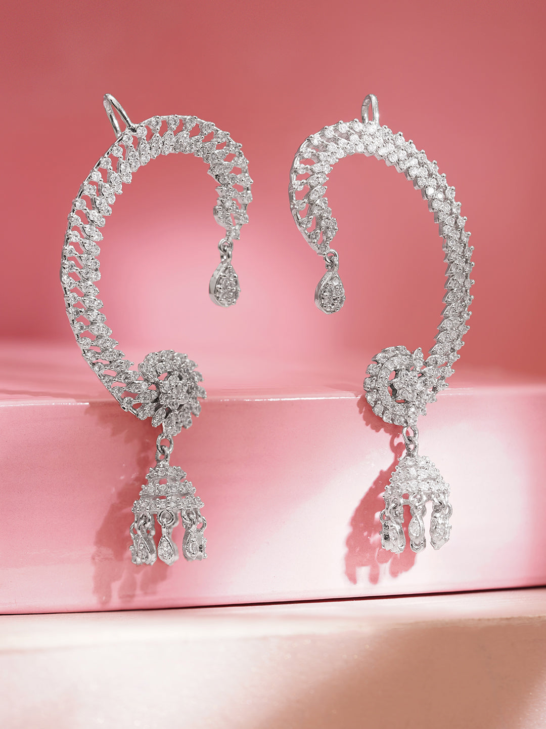 Celebration Ready Diamond Ear Cuffs Jhumka フリーサイズ